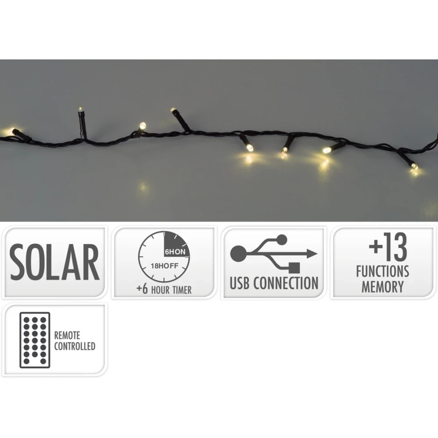 Mondex Päikeseenergia Akooni 240 LED Soe Valge Valgus