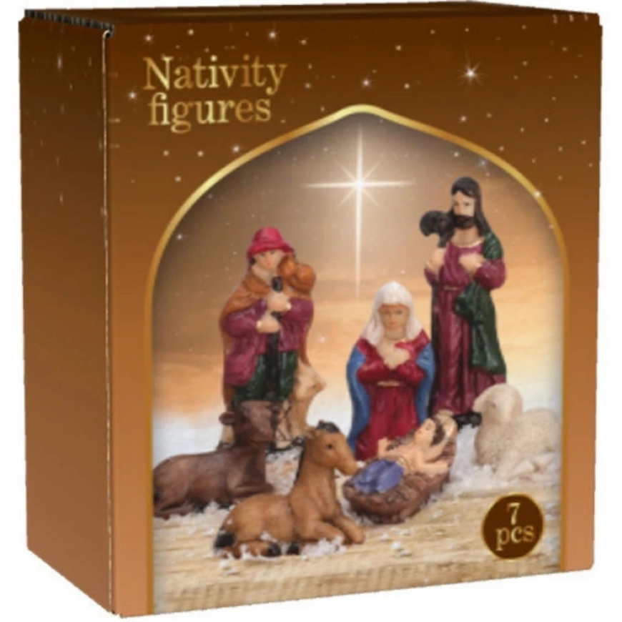 Christmas Decoration Nativity Figures 7 pcs 6.5 cm – 3