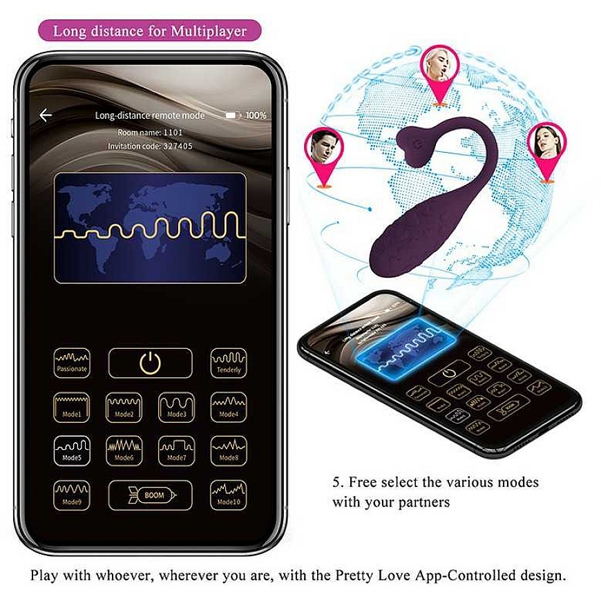 Pretty Love Smart PRETTY LOVE - sovelluksella ohjattava värisevä muna "Fisher" violetissa väreissä – 5