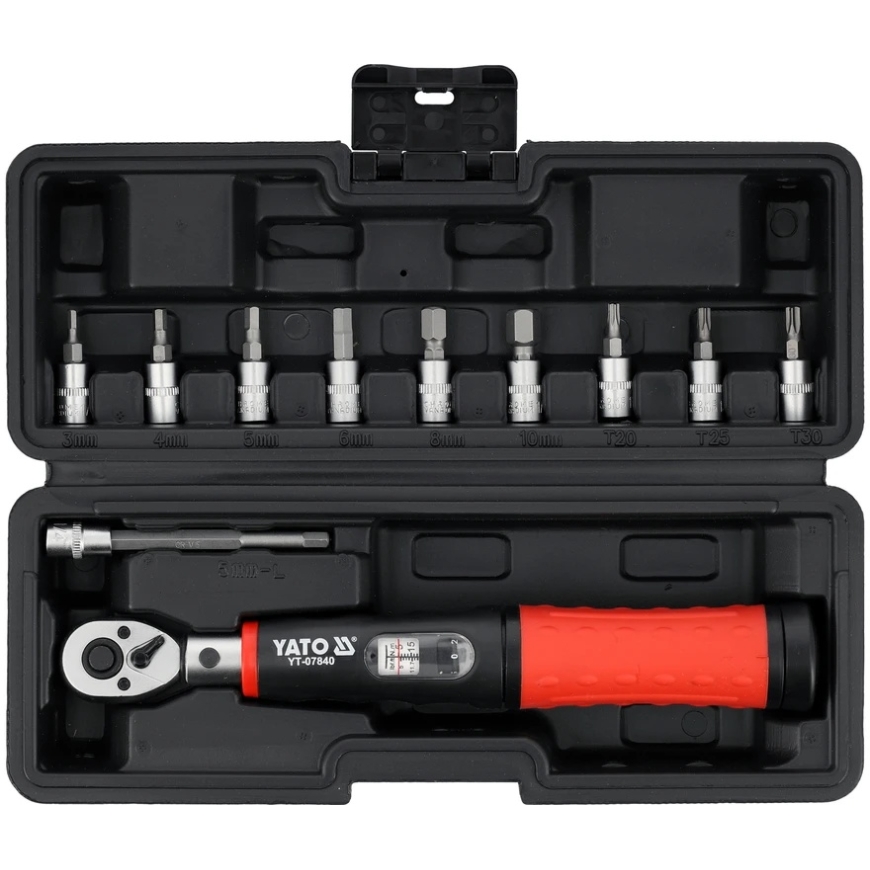 Yato Toya Sa Poland Torque Wrench Set | 6.3 mm (1/4") | 5–25 Nm | 11 pcs. (YT-07840)