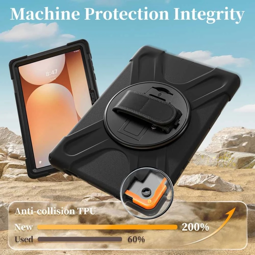 Just Must JM Rugged Case Grip Samsung Galaxy Tab A11+:lle hihnalla Musta – 4