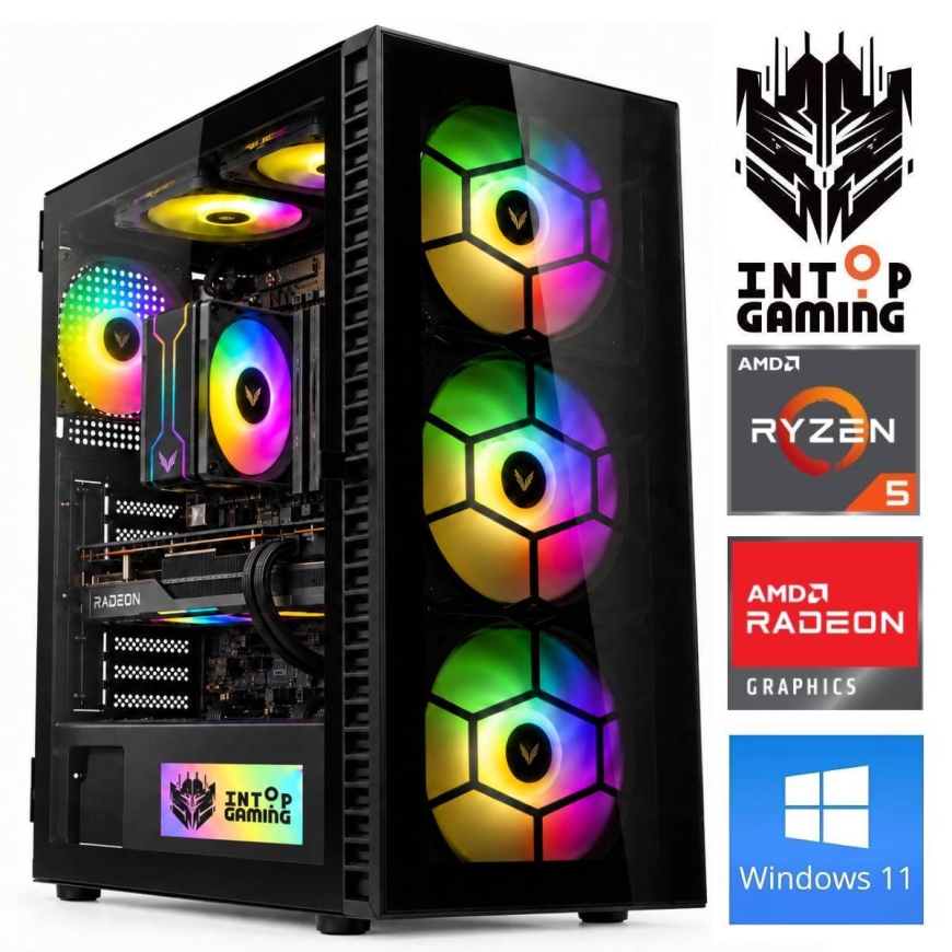 INTOP Ryzen 5 7500F 32GB DDR5 250SSD M.2 NVME RX9060XT 16GB WIN11Pro