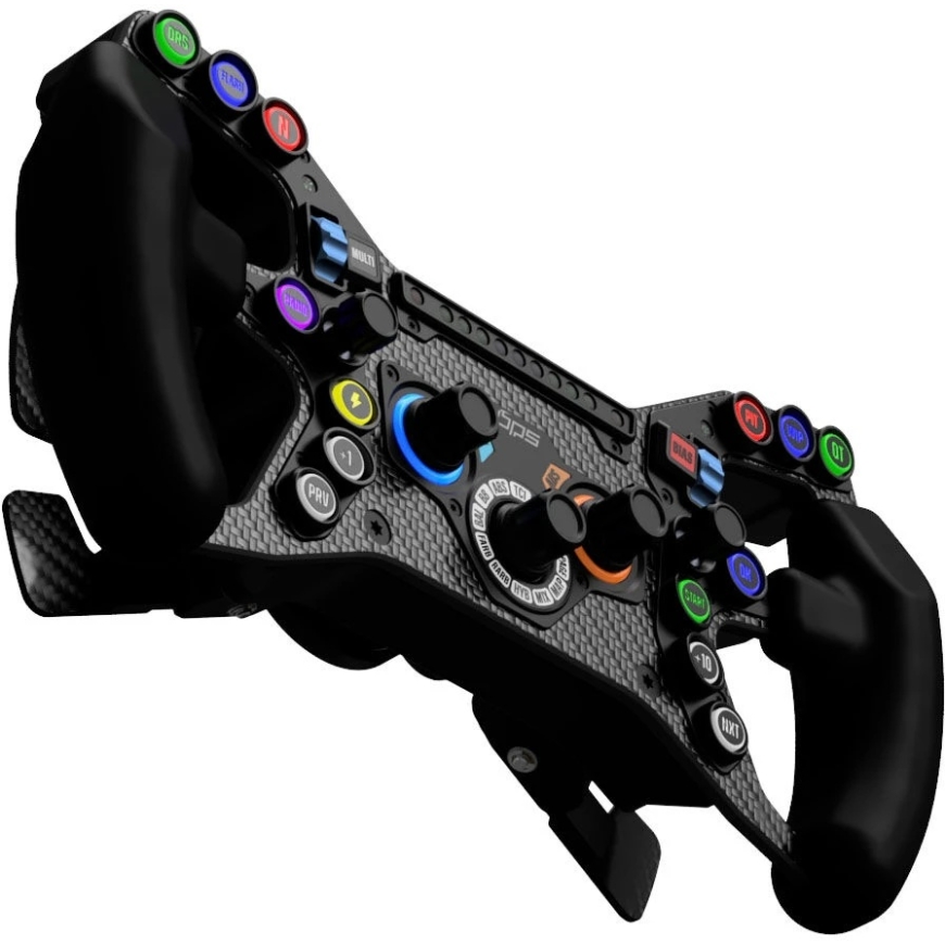 "Base Performance Simulators FW1 Formula Wheel Simracing" steering wheel, RGB – black/carbon – 4