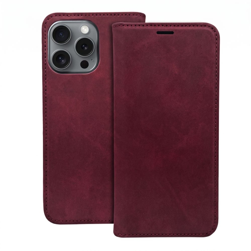 Nutikas sametist ümbris iPhone 17 Pro Max 6,9" / iPhone 18 Pro Max 6,9 burgundia