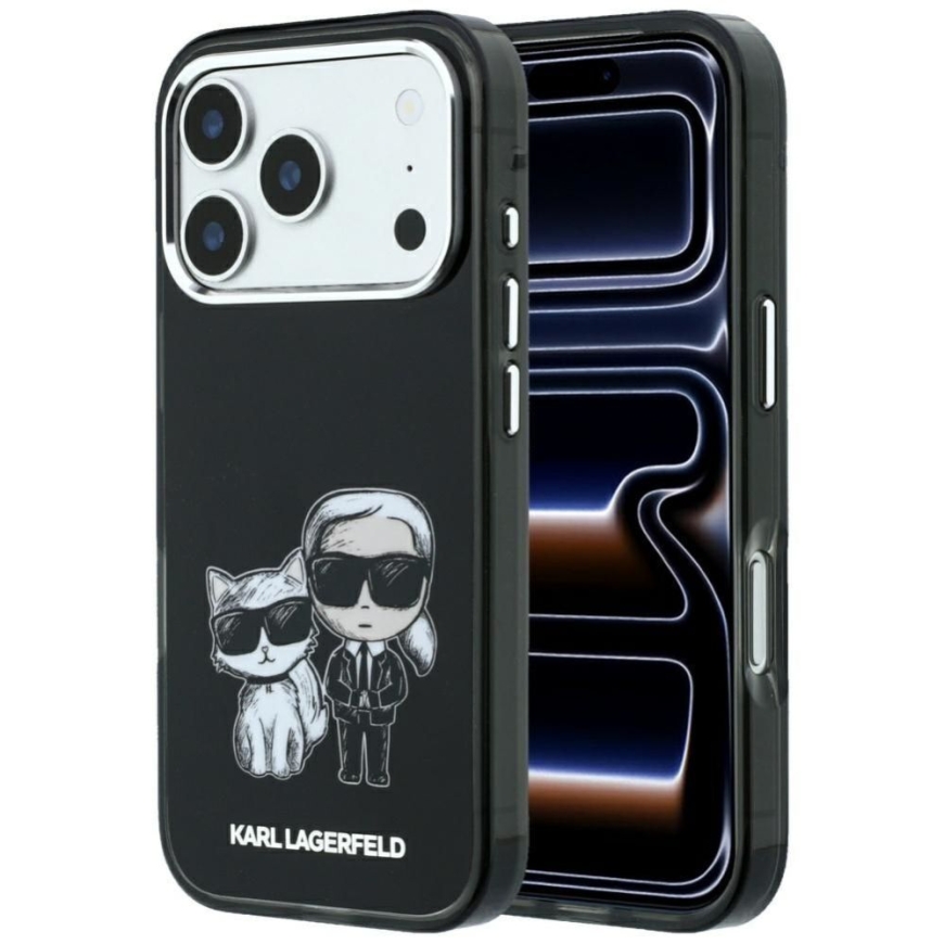 KARL LAGERFELD dėklas IPHONE 18 Pro /17 Pro, suderinamas su MagSafe (Kūno eskizas) juodas