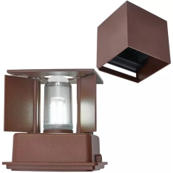 Sieninis lauko šviestuvas CUBE G9 IP65 su reguliuojamu apšvietimo kampu corten spalvos 221079 (5905378221079)