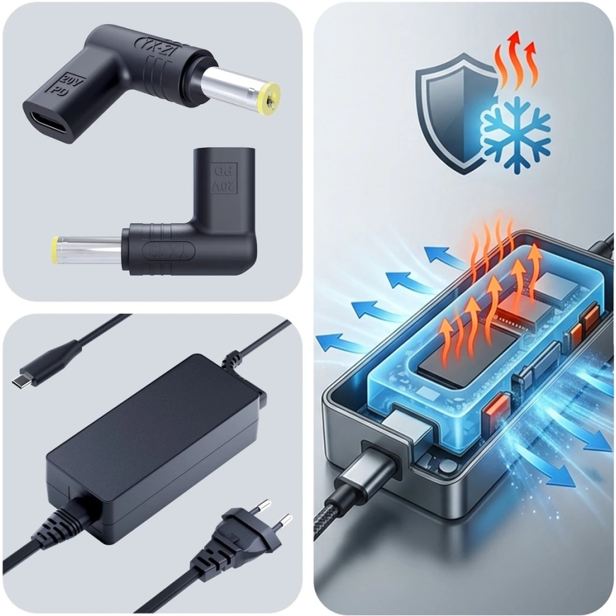3mk HARDY 65W, skirtas Acer/Sony 20V USB-C/DC 5,5 x 1,7 mm – 3