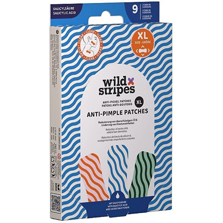 Wild Stripes hidrokoloīdie pūtīšu plāksteri, caurspīdīgi pūtīšu plāksteri, XL izmērs – 2