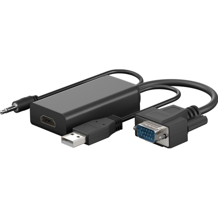 Parveidotajs VGA - HDMI (nepieciesama papildu barosana pa USB) GOOBAY 61259 (4040849612596)