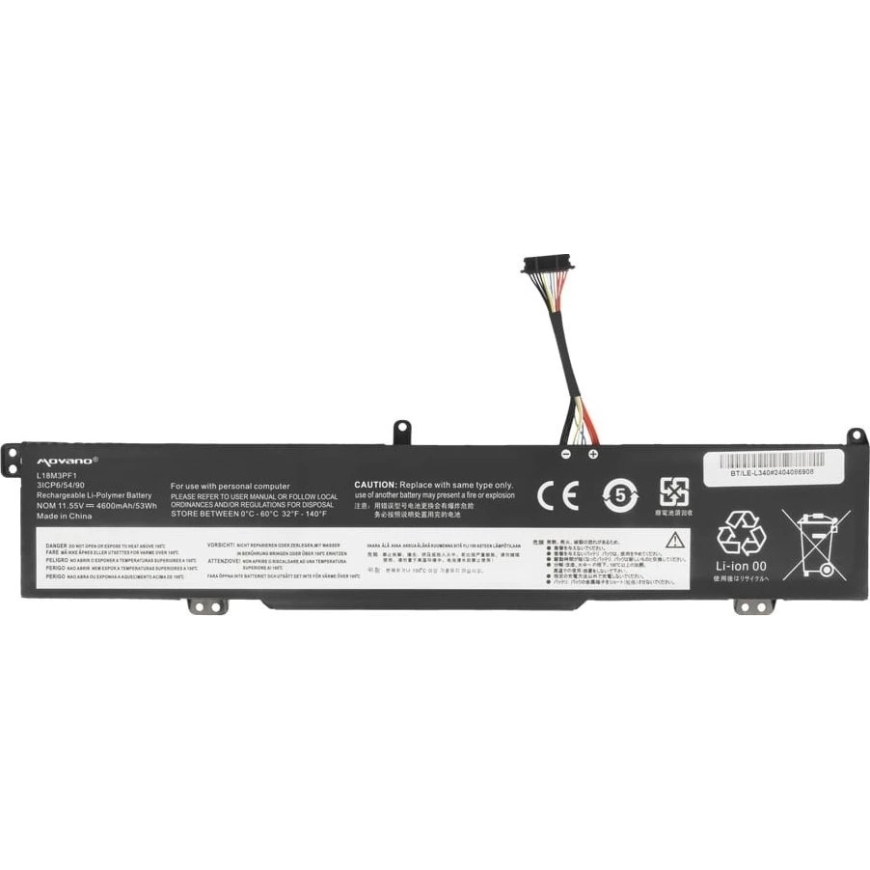 Movano Battery l18m3pf1 for Lenovo Ideapad L340-15IRH L340-17IRH - 4600 mAh (53 Wh) – 2