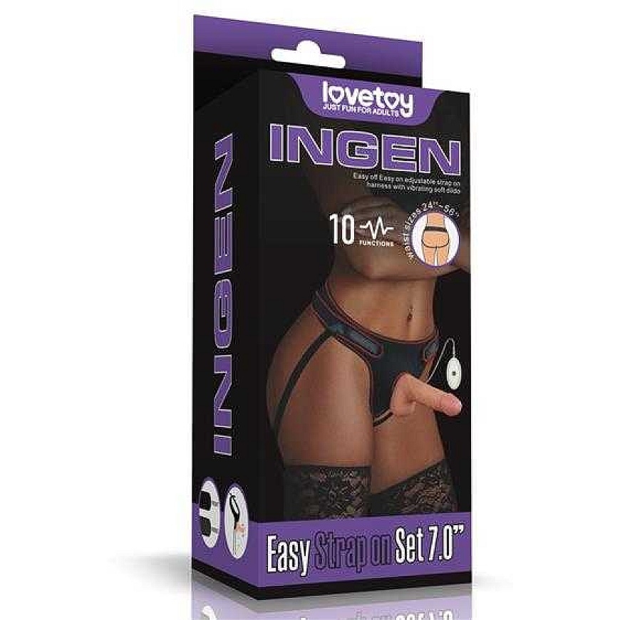 Lovetoy Värisevä "Easy Strapon" -setti 7.0''