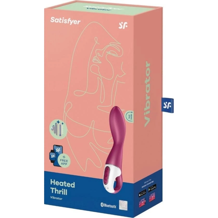 "Satisfyer SATISFYER_Heated Thrill Vibrator" vibraator "Connect" rakendusega lillakaks – 4