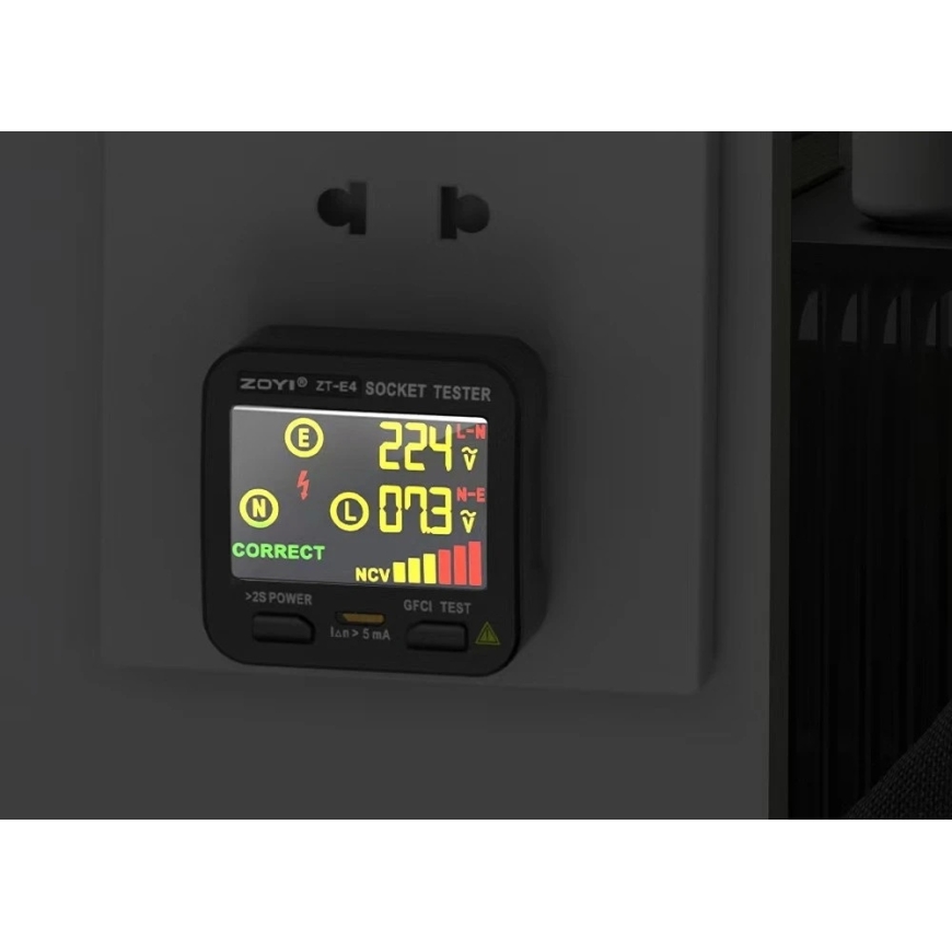 230 V elektripistiku tester RCD, NCV ja pinge mõõtmisega - ZOYI ZT-E2 – 5
