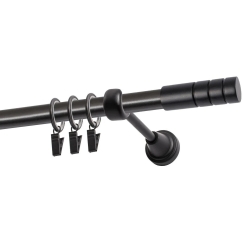 Decastyl VIENAS KARNIZAS FI 19 MM Black 200 CM TECHNO WITH ROLLERS KOWALSKI