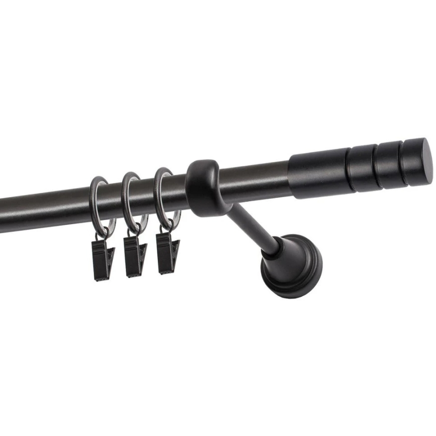 Decastyl VIENAS KARNIZAS FI 19 MM Черный 200 CM TECHNO С РОЛИКАМИ KOWALSKI
