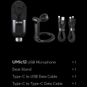 Microphone - Godox UMic12 USB Condenser Cardioid with Headphone Jack Black Microphone - Godox UMic12 USB Condenser Cardioid with Headphone Jack Black