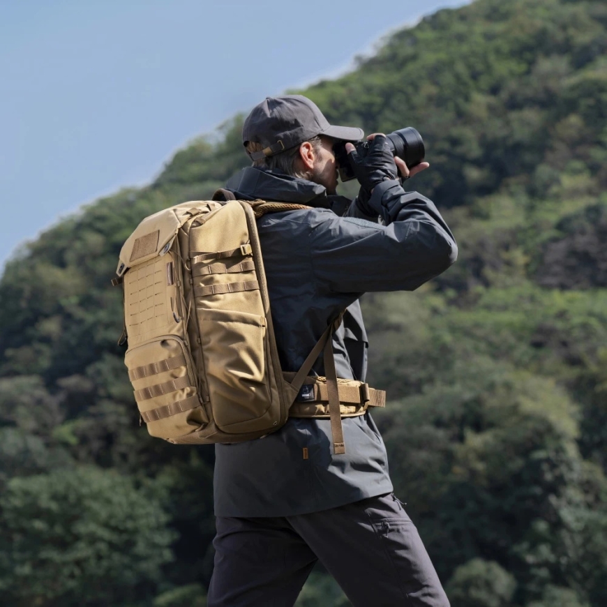 Tactical Backpack - PGYTECH OneMo 25L Modular Design, Water Resistant, Coyote Brown – 5