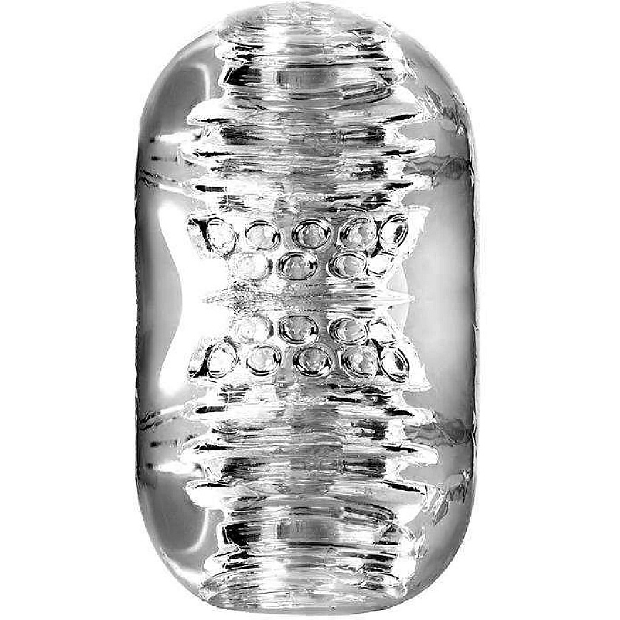 Toyfa Lingam Khani, vibruojantis masturbatorius, TPE, skaidrus, 9 cm