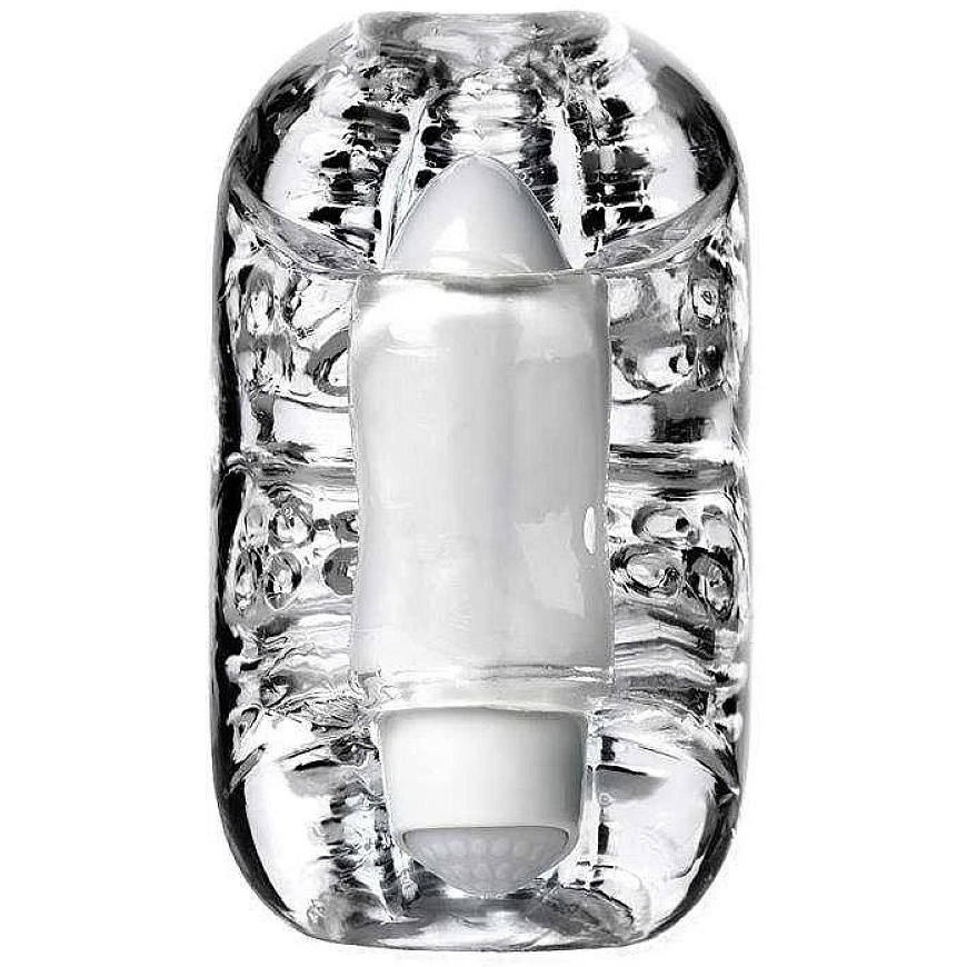 Toyfa Lingam Khani, tärisevä masturbaattori, TPE, läpinäkyvä, 9 cm – 2