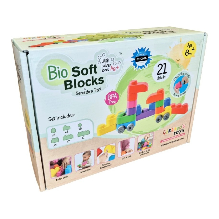 Gerardo's Toys mišrių raktų rinkinys su ratais 21 vnt. (15 vnt. + 6 ratų detalių) GT3101 (4743345631015)
