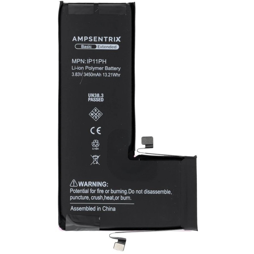 OEM AmpSentrix Basic aku iPhone 11 Pro-le (suure mahutavusega 3450 mAh) – 3