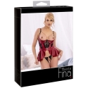 Open Fine Sexy 2-Piece Set Shelf Bra Set Red 75B/S Open Fine Sexy 2-Piece Set Shelf Bra Set Red 75B/S