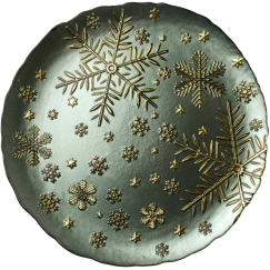 Mondex Since 1986 SANTA LILA Plate 33x33x2.3 cm green snowflake
