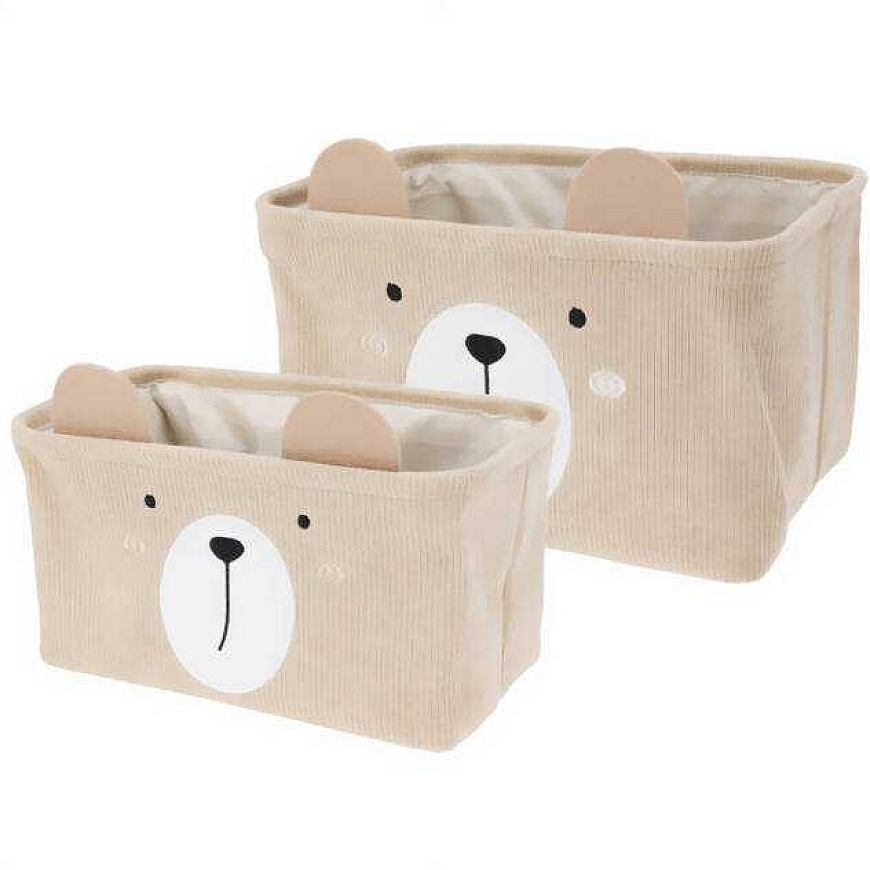 Home Styling Collection CUTIE контейнеры для игрушек с ушками, велюр, 2 шт