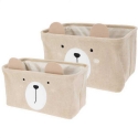 Home Styling Collection CUTIE mänguasjade konteinerid kõrvadega, samet, 2 tk
