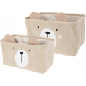 Home Styling Collection CUTIE mänguasjade konteinerid kõrvadega, samet, 2 tk