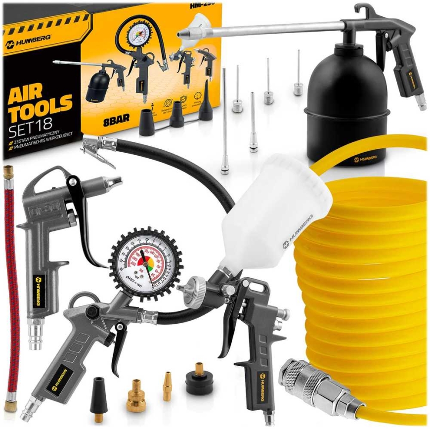 Humberg 18-piece pneumatic tool set for compressor Humberbg HM-256