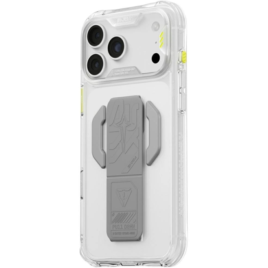 Чехол Skinarma Helio CE Grip Stand, предназначенный для iPhone 18 Pro / 17 Pro, прозрачный – 3