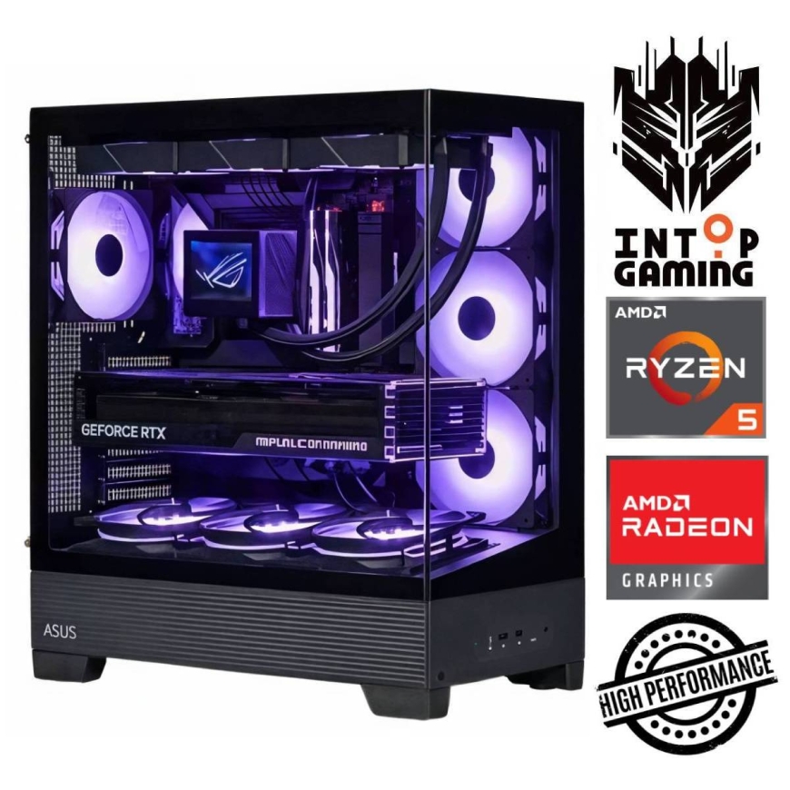 INTOP Ryzen 5 7500F 64GB DDR5 1TB SSD M.2 NVME RX9060XT 16GB no-OS