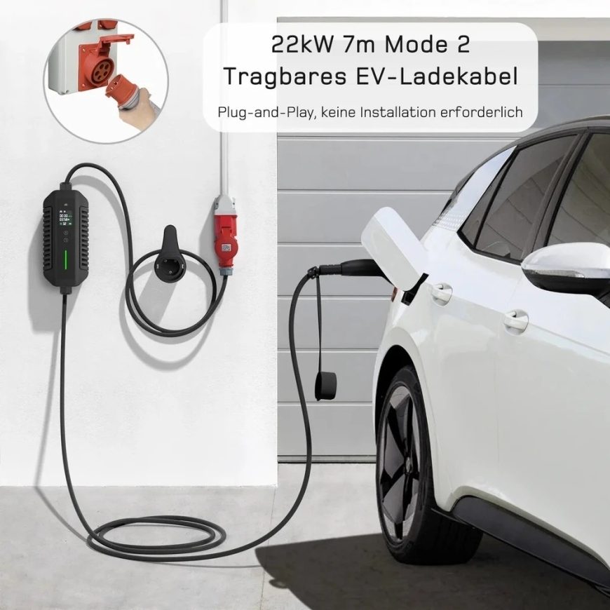 Kaasaskantav elektriauto laadija - DEPOW deM2D22B7D_DL 22 kW 7 m – 5