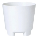 Oliz 19.5 cm baltas plastikinis gėlių vazonas su drenažo skylėmis ir Oliz 19.5 cm baltas plastikinis gėlių vazonas su drenažo skylėmis ir