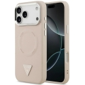 Dėklas Guess Triangle Logo MagSafe, skirtas iPhone 18 Pro Max / 17 Pro Max, rožinis Dėklas Guess Triangle Logo MagSafe, skirtas iPhone 18 Pro Max / 17 Pro Max, rožinis