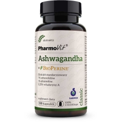 Pharmovit Ašvaganda + BioPerine maisto papildas 180 kapsulių