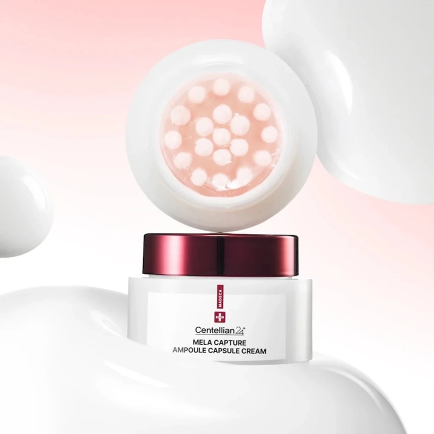 Centellian24 Madeca Mela Capture Ampoule Capsule Mitrinošs un Balinošs Sejas Krēms, 55 ml – 2