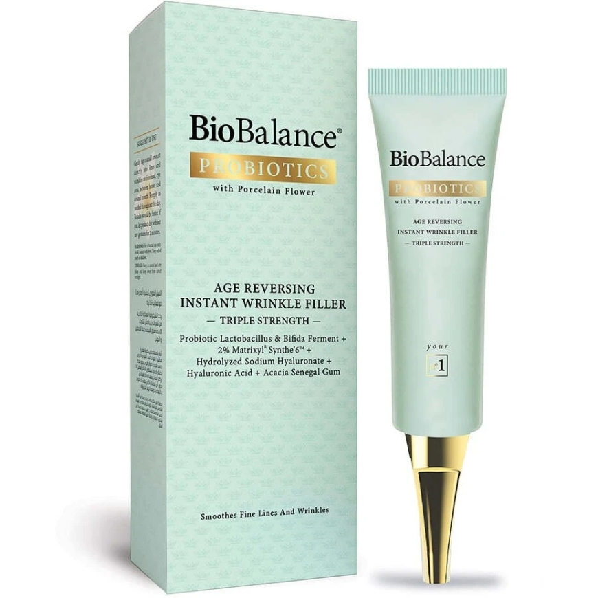 Bio Balance Age Reversing momentinis raukšlių užpildas, drėkinantis, putlinantis ir lyginantis dienos ir nakties serumas veidui – 2