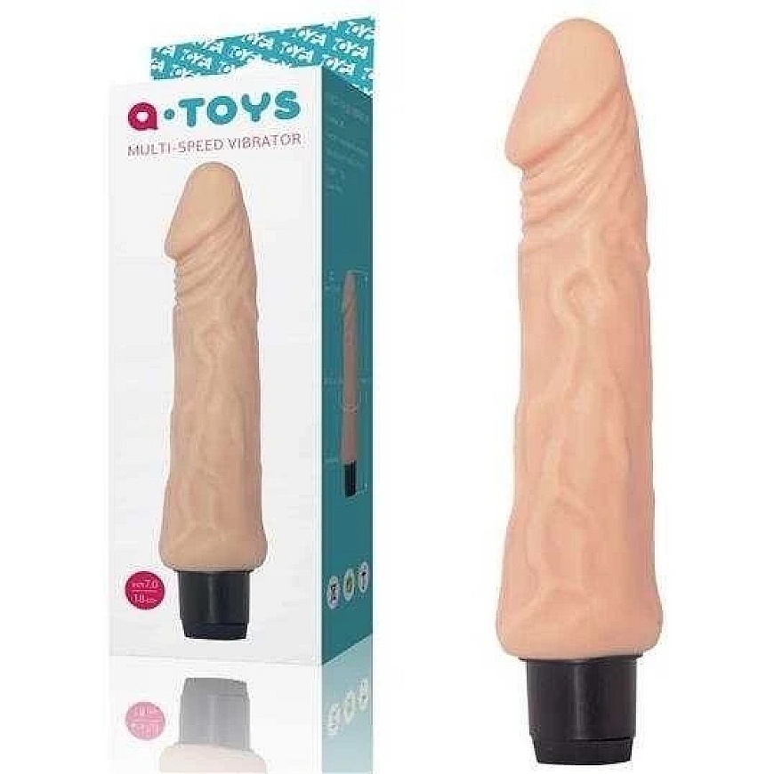 Toyfa A-TOYS, Реалистичный многоскоростной вибратор, TPE, Режимы вибрации, 15,5 см