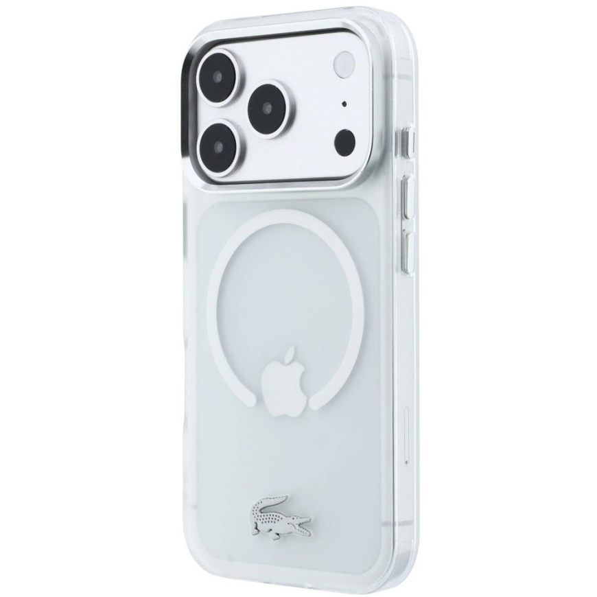 Lacoste IML Frosted Petit Pique Metal Logo MagSafe Case for iPhone 18 Pro Max Transparent – 3