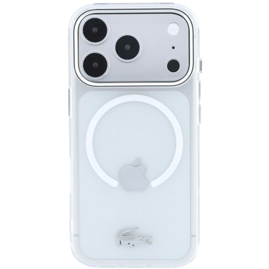 Lacoste IML Frosted Petit Pique Metal Logo MagSafe Case for iPhone 18 Pro Max Transparent – 4