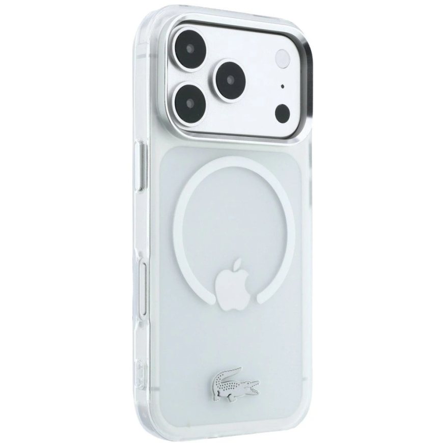 Lacoste IML Frosted Petit Pique Metal Logo MagSafe Case for iPhone 18 Pro Max Transparent – 5