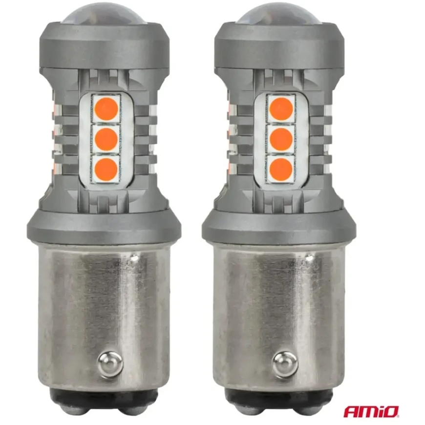 Светодиодные лампы стандартный bay15d p21/5w 3030 15smd красный 12v 24v amio-05004 – 2
