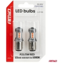 LED spuldzes standarta bay15d p21/5w 3030 15smd sarkana 12v 24v amio-05004 LED spuldzes standarta bay15d p21/5w 3030 15smd sarkana 12v 24v amio-05004