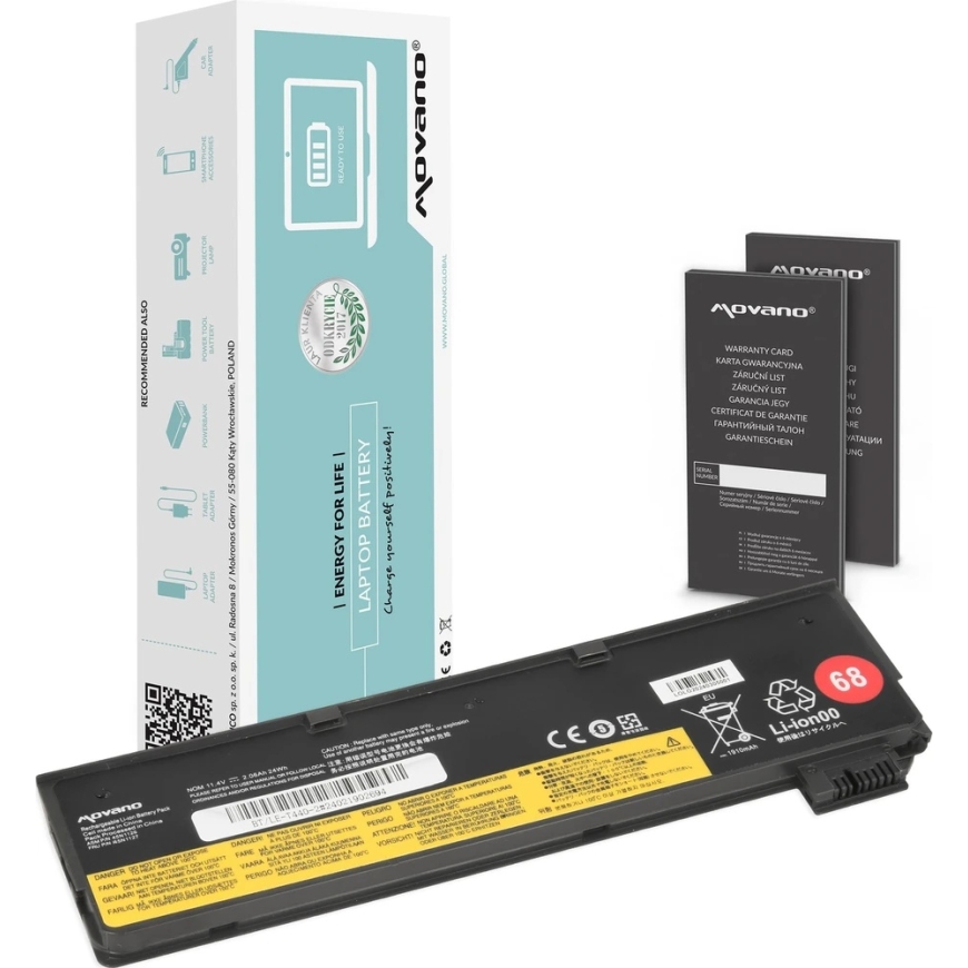 Movano "Lenovo ThinkPad T440 T450S X240 X260 L450 L460" 45N1126 45N1127 aku - 2000 mAh (22 WH)