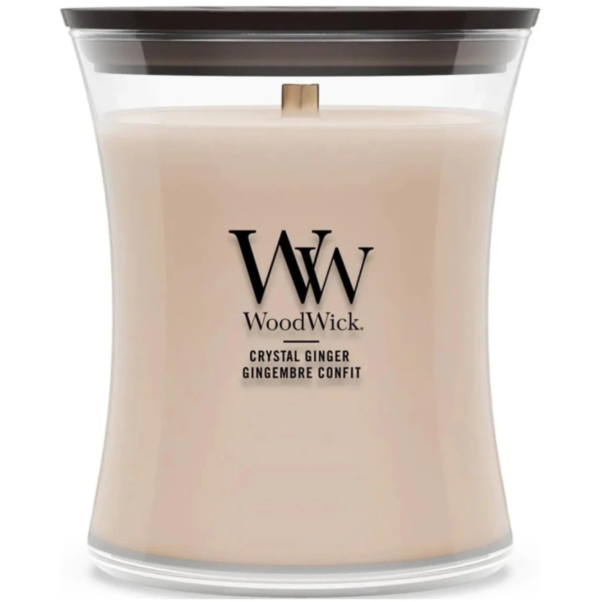 Ароматная свеча WoodWick Crystal Ginger с деревянным фитилем, 275 г