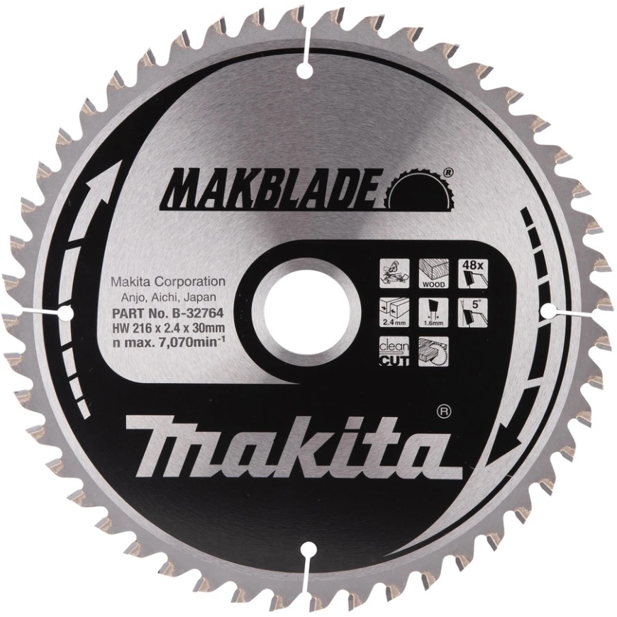 Makita T.C.T. saag MAKBLADE 216X2.4X30mm 5° T48 T.C.T. saag MAKBLADE 216X2.4X30mm 5° T48 T.C.T. saag MAKBLADE 216X2.4X30mm 5° T4