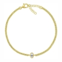 Brilio Silver „Sidabrinis Delicate" auksu padengta apyrankė su ovaliu cirkoniu BRC113Y Brilio Silver „Sidabrinis Delicate" auksu padengta apyrankė su ovaliu cirkoniu BRC113Y