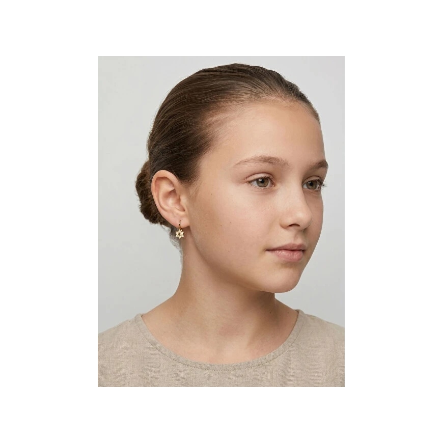 Brilio Silver Gold Plated Hanging Earrings Shining Stars EA1277Y – 3